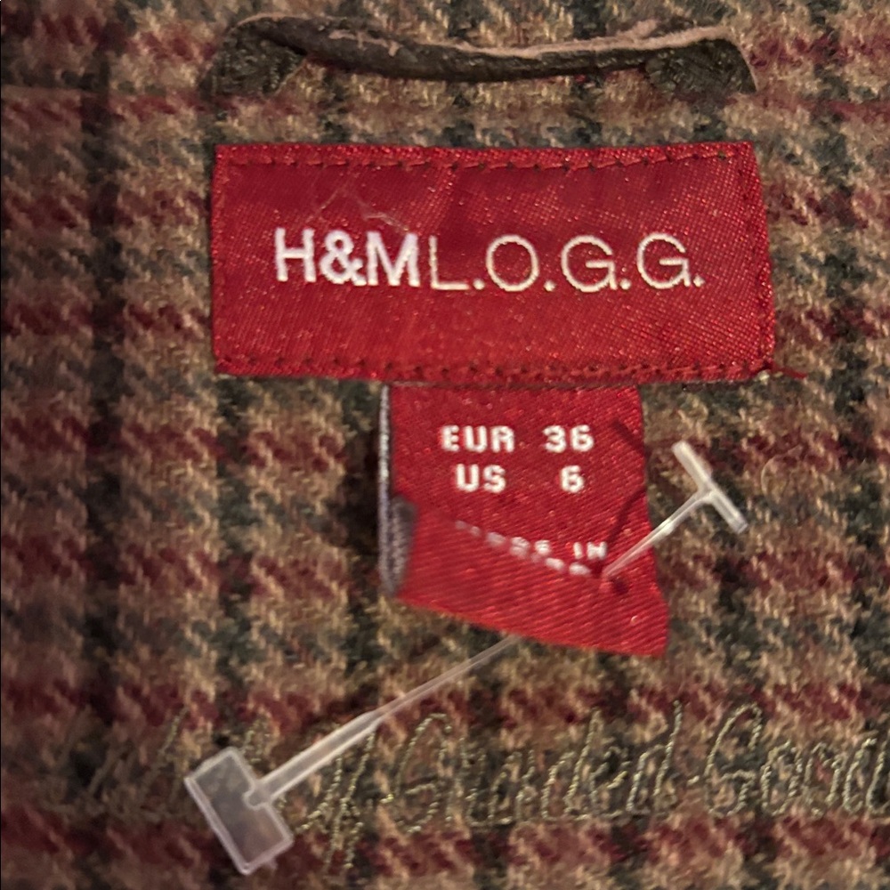 H&M Checkered Blazer with Elbow Patches - Picture 3 of 8
